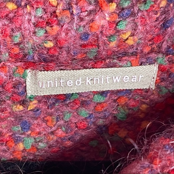 United Knitwear Pink Rainbow Dot Cowl Neck Sweater Large - Picture 7 of 9